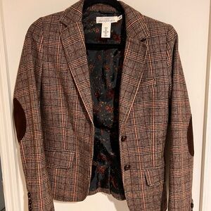 H&M Plaid Women's Blazer with Elbow Patches